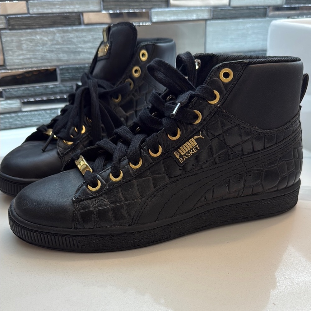 Puma Black High-Top Sneakers